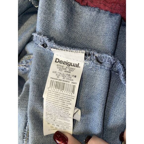 Desigual Embelshed Jeans Jacket Women's Size EU40 - Picture 5 of 5